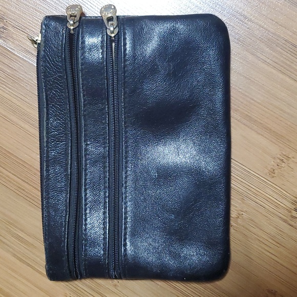 Vintage leather school florence zippered pouch - Picture 1 of 8